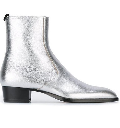 silver ankle shoes